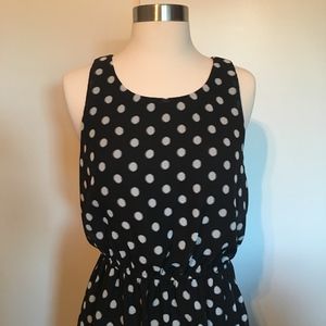 Black and White Polka Dot Sleeveless Dress Sz Med
